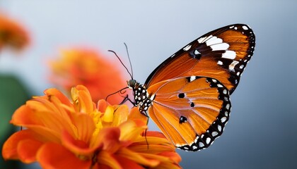 Obraz premium capture orange butterfly s beauty with isolated background and details