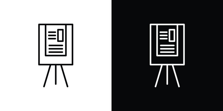 Flip chart icon in black. flat graphic vector icon