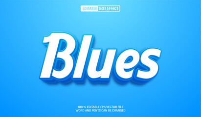 Editable 3d text style effect - Blue text effect Template