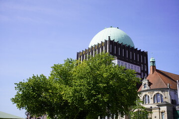 The Anzeigerhochhaus (advertising tower) with its copper-clad dome was built in 1928. Architect: Fritz H&ouml;ger. One of Germany's first skyscrapers. Hanover, Germany.