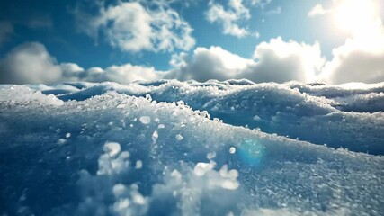 Snowy Landscape Under Blue Sky: A Frozen Wonderland - Powered by Adobe