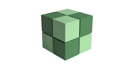 Isolated Green Cube Blocks