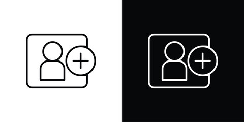 Follow icon in black. flat graphic vector icon