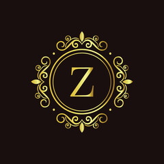 Peace symbol shines on black background surrounded by stars in abstract vector illustration style LOGO Z

