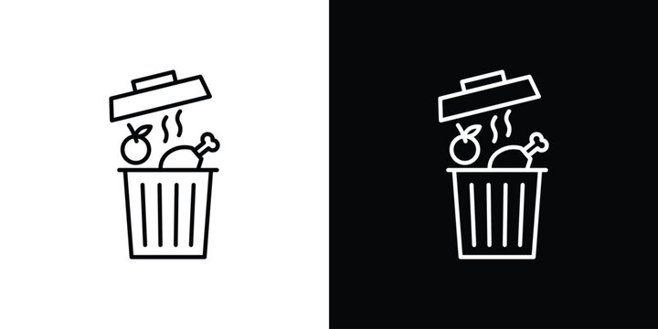Food waste icon in black. flat graphic vector icon