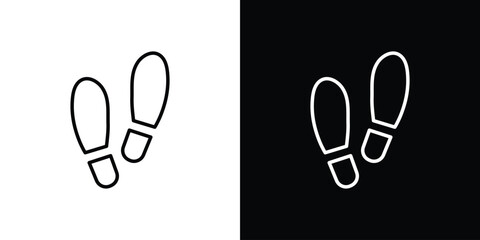 Fototapeta premium Footprint icon in black. flat graphic vector icon