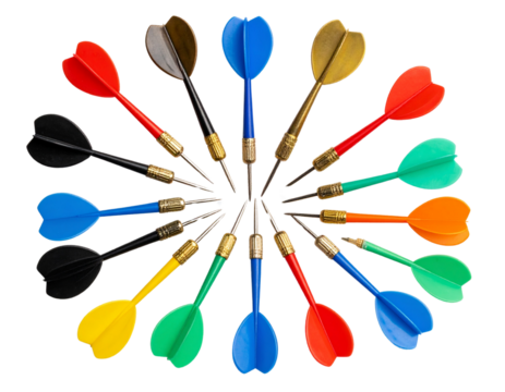  “Colorful Darts Scattered Randomly, Transparent PNG”