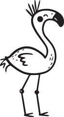Cute Swan Icon – Hand Drawn Monoline Nursery Animal Vector