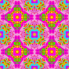 Fototapeta premium Colorful Floral Mandala Set.001