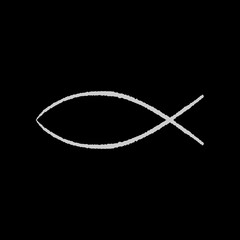 Fish icon isolated on black background