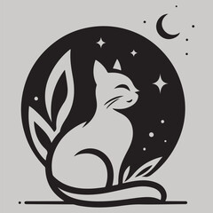 Adorable Cat Illustration Playful Kitten Design for Print and Web