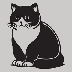 Cute Cartoon Cat Illustration Playful Kitten Design for Print and Web