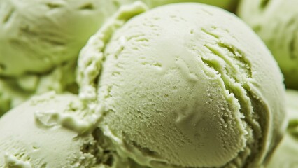 green ice cream with mint