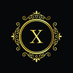 Golden star symbol illustration: high voltage attention alert vector sign LOGO X