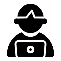 Person Using Laptop, Safety Glasses