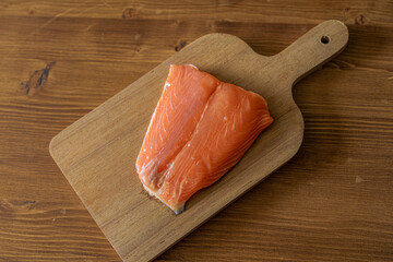 Salmon Fillets on Chopping Board