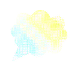 柔らかいモコモコフキダシ　　グラデーションイエローホワイトブルー