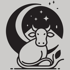 Black and White Cat Illustration Design