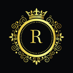 Golden Om symbol on a vibrant yellow background, available as a vector LOGO R
