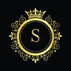 Fototapeta premium Golden Om symbol on a vibrant yellow background, available as a vector LOGO S 