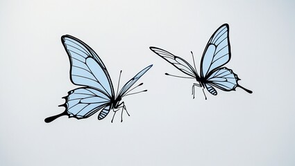 Abstract Blue Butterfly Illustration - Simple and Graceful Design