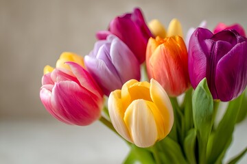 Fototapeta premium High-Resolution Tulip Bouquet with Natural Lighting