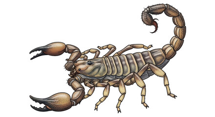 Isolated Scorpion Isolated on White Background