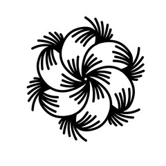 Artistic floral illustration featuring delicate borders of stylized leaves and blooms in soft pastel tones, ideal for elegant backgrounds or frame designs.