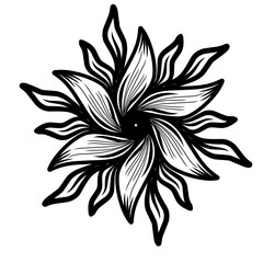 Artistic floral illustration featuring delicate borders of stylized leaves and blooms in soft pastel tones, ideal for elegant backgrounds or frame designs.