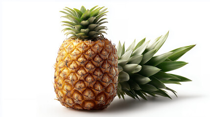 Fototapeta premium Fresh Whole Pineapple Isolated on White Background