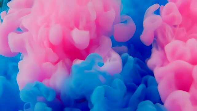 Serene Pink and Blue Ink Underwater Tableau