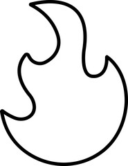 Fire icon in line style. Fire flame symbol isolated on transparent background