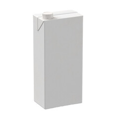 A plain white carton, typically used for packaging beverages like milk or juice.