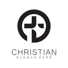 Christian Church logo creative Cross design vector