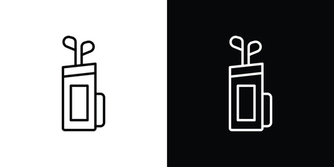 Golf bag icon in black. flat graphic vector icon