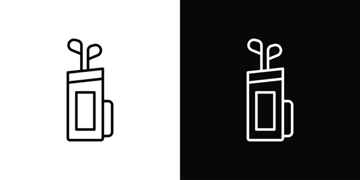 Golf bag icon in black. flat graphic vector icon