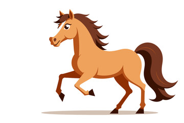 Cartoon Horse Vector Illustration-Cute Animal Graphic Design-Playful Horse Image for Kids-Perfect for Educational Material and Creative Projects
