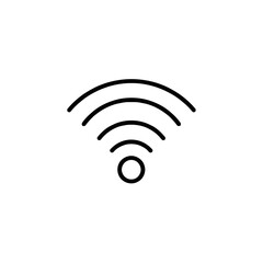 Wi-Fi signal icon with curved lines in minimalist design  