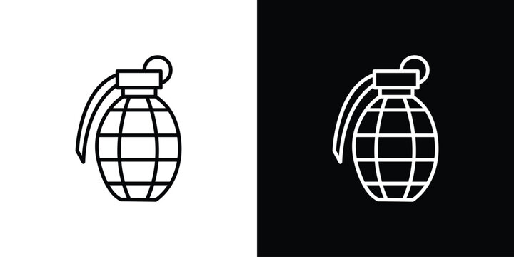 Granade icon in black. flat graphic vector icon