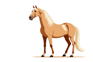 Fototapeta premium Palomino Horse Illustration-Beautiful Light Brown Horse with White Mane and Tail-Elegant Equine Art for Horse Lovers-Download Now