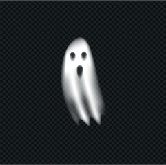 Ghost smoke realistic isolated for Halloween web design. Vector illustration