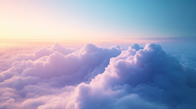 High-altitude view of clouds at sunrise