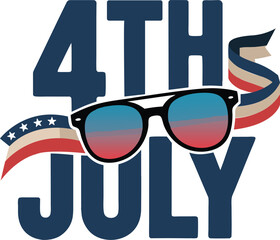 Celebrating Independence Day with Style 4th July with Sunglasses or t shirt design