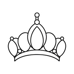 elegant princess tiara crown vector outline