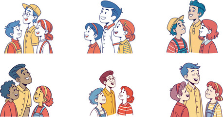 Fototapeta premium people talking flat design set vector illustration