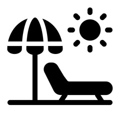 Beach Lounger Under Summer Sun