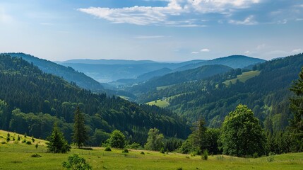 Fototapeta premium Scenery of the Black Forest in Germany: Enchanting Landscapes, Historic Villages, and Natural Wonders in Southern Germany