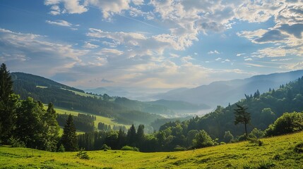 Fototapeta premium Scenery of the Black Forest in Germany: Enchanting Landscapes, Historic Villages, and Natural Wonders in Southern Germany