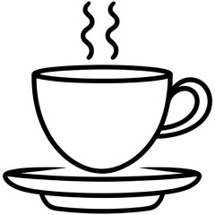 Coffee Cup Icon Representing Hot Beverages and Refreshment Editable Illustration Isolated on a White Background.Coffee cup icon on a white background.
