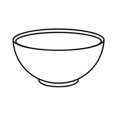 outline drawing of a simple empty bowl vector